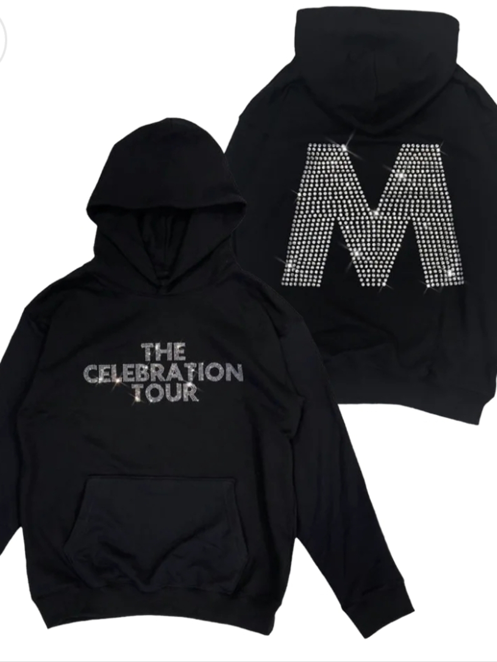 Adonna Black Hoodie with Red Logo Detail